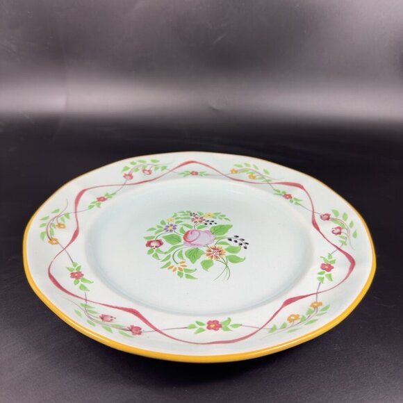 1950s Adams England Calyx Ware Ceramic 9in Dish Plate Set 4 Porcelain Floral VTG - Picture 12 of 15